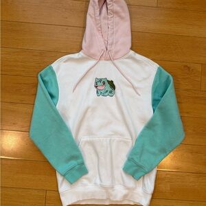 H&M Pink and White Hoodie with Character Design